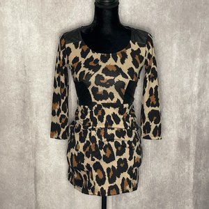 derek heart animal print Tunic or very mini dress! ~ size small